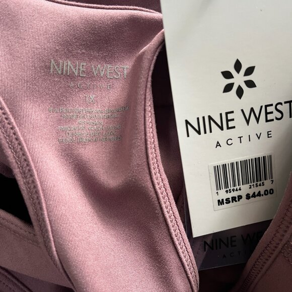 Nine West Active Sports Bra Taupe Stretchy Athleisure Workout Yoga New 1X $44 - Picture 3 of 3